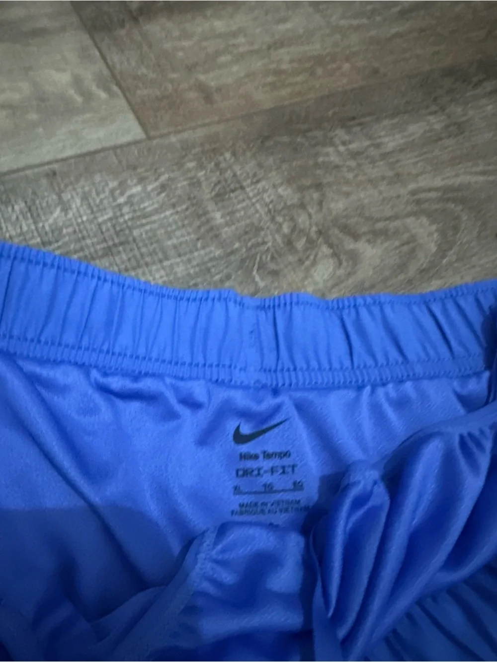 Nike Women's Bright Blue Athletic Shorts with Navy Trim